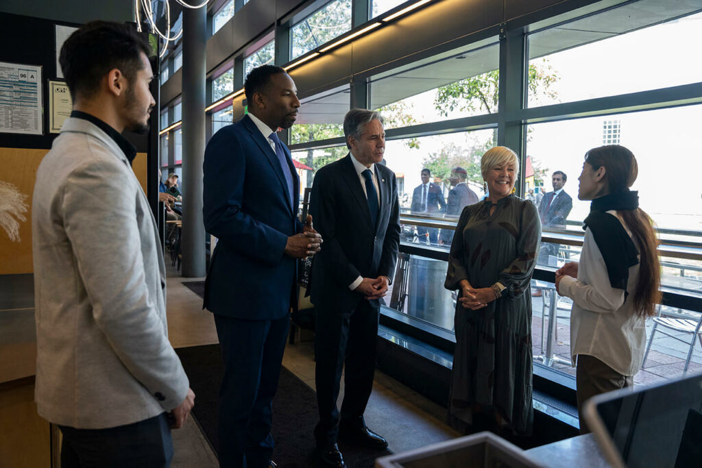 Anthony J. Blinken & Atlanta Mayor Andre Dickens at Refuge Coffee