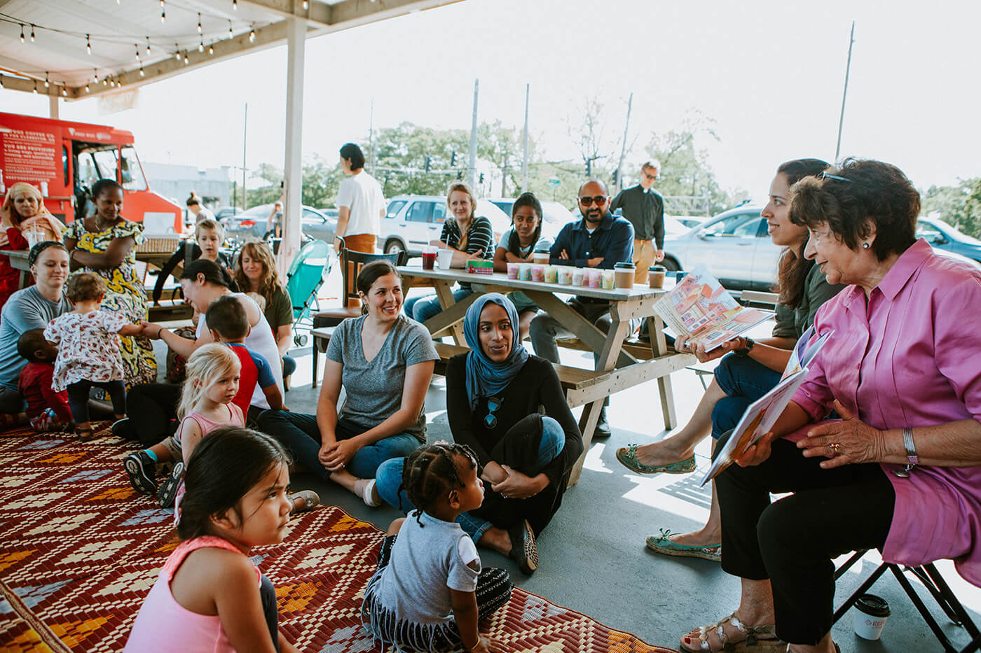 The photo above features our friend and children’s book author, Nayera Salem, and our favorite artist and muralist, Teresa Abboud.